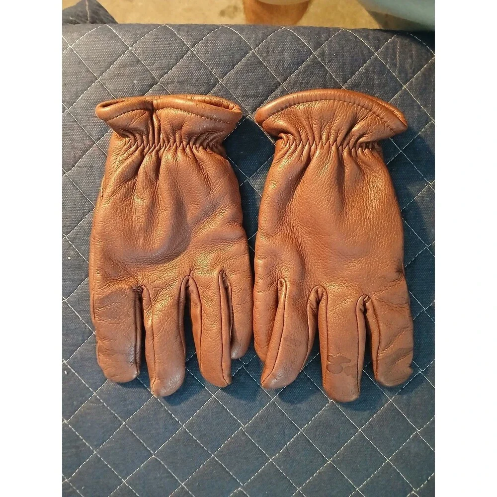 Women's black leather gloves size